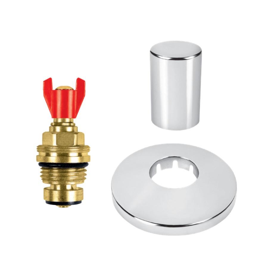 Rosan Black gornji deo uzidnog ventila 1/2" sa kapom i rozetom kliznom od ABS-a PGD1612B