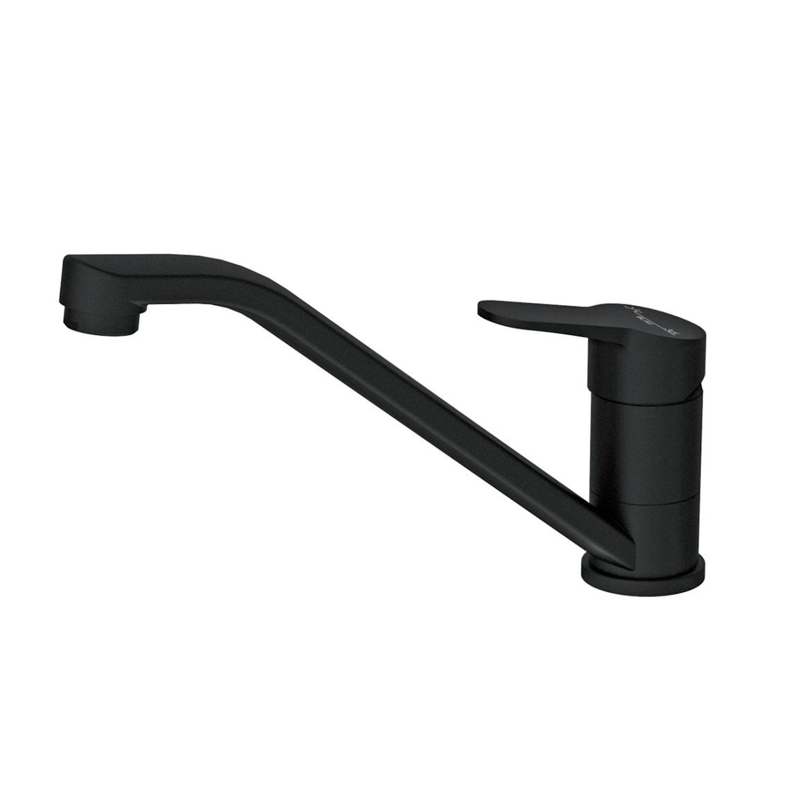 Rosan Blau 134 Matt Black baterija (slavina) za sudoperu sa 3 cevi i izlivom dužine 220mm B138103B