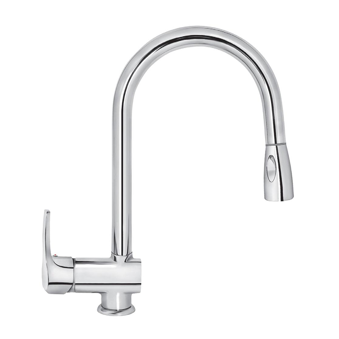 Rosan Cubo 180 Chrome baterija (slavina) za sudoperu sa izvlačećim tušem 1 mlaz JC38501