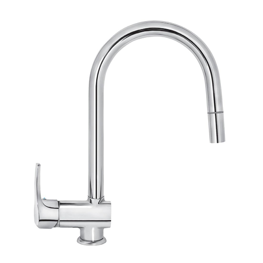 Rosan Cubo 210 Chrome baterija (slavina) za sudoperu sa izvlačećim tušem i 3 cevi JC38603