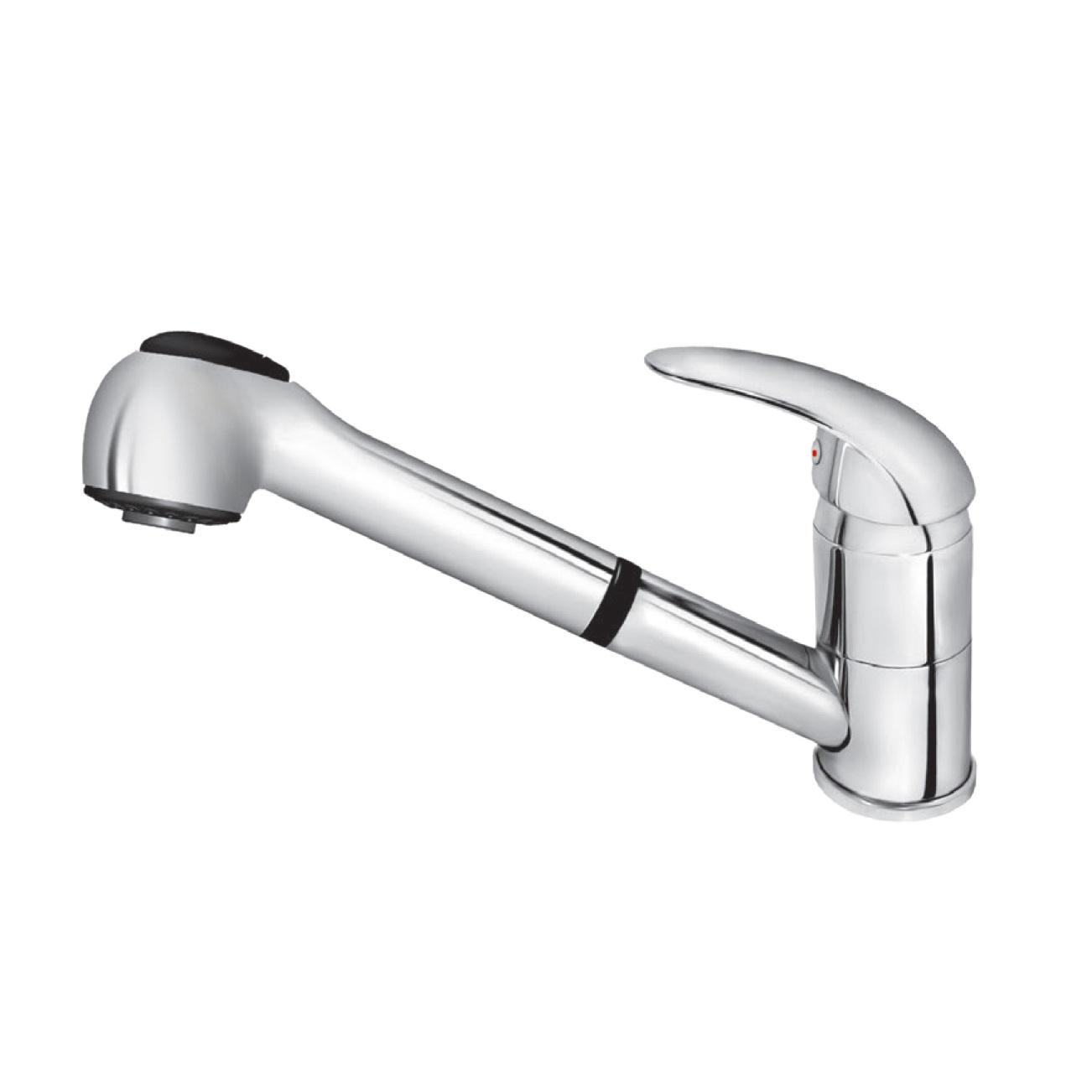 Rosan King 100 Chrome baterija (slavina) za sudoperu sa izvlačnim tušem, automatskim prebacivačem, sa 3 cevi J385003