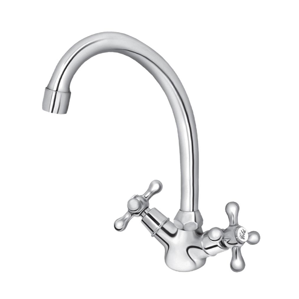 Rosan Nostalgija 215 Chrome baterija za umivaonik/sudoperu sa pokretnim izlivom od 200mm N23020