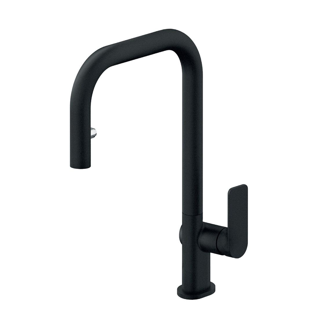 Rosan S2 Black 220 Matt Black baterija (slavina) za sudoperu sa izvlačećim tušem 238501B