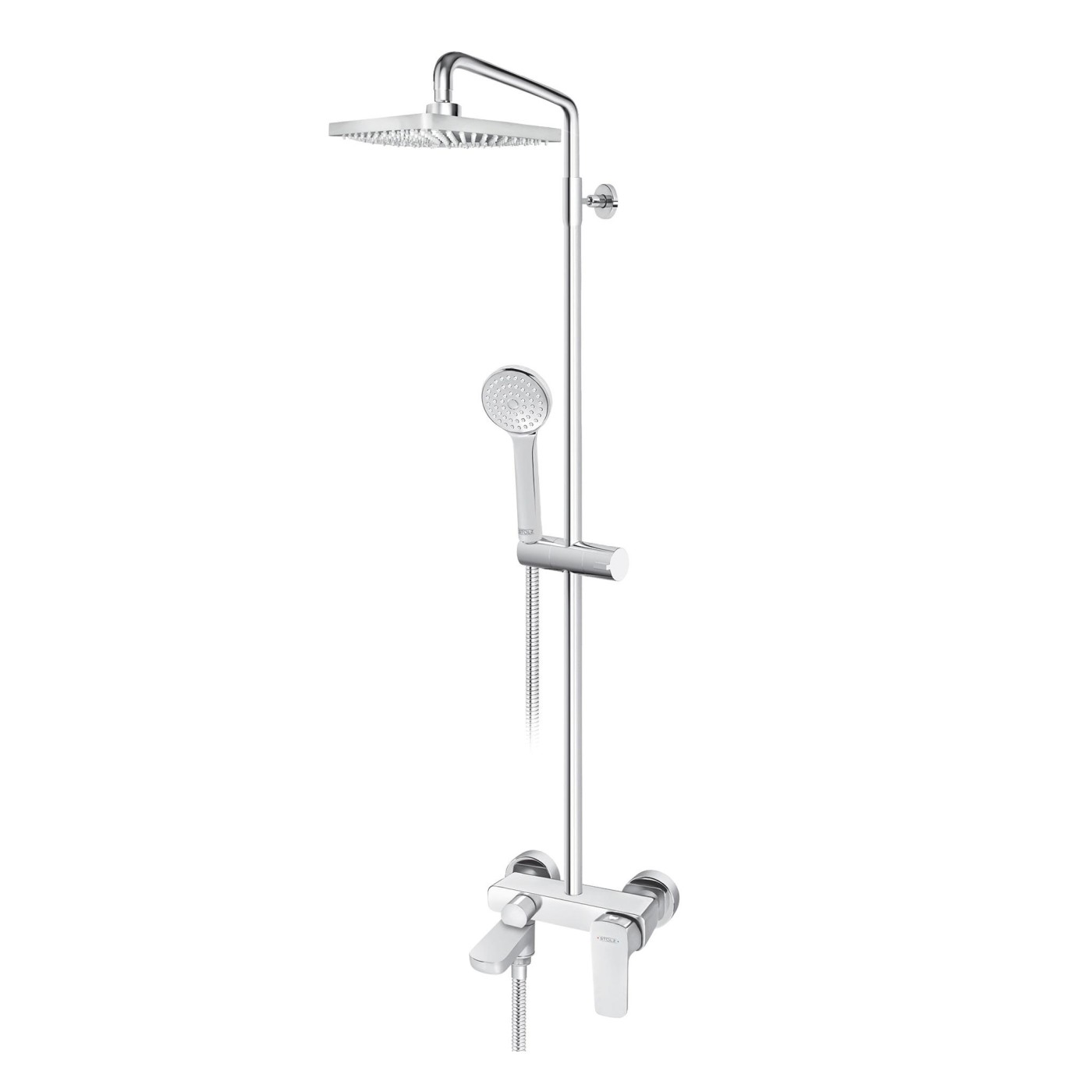 Rosan Stolz 250 Chrome kompletni tuš sistem sa izlivom, ručnim tuš setom i četvrtastim nadglavnim tušem 137352