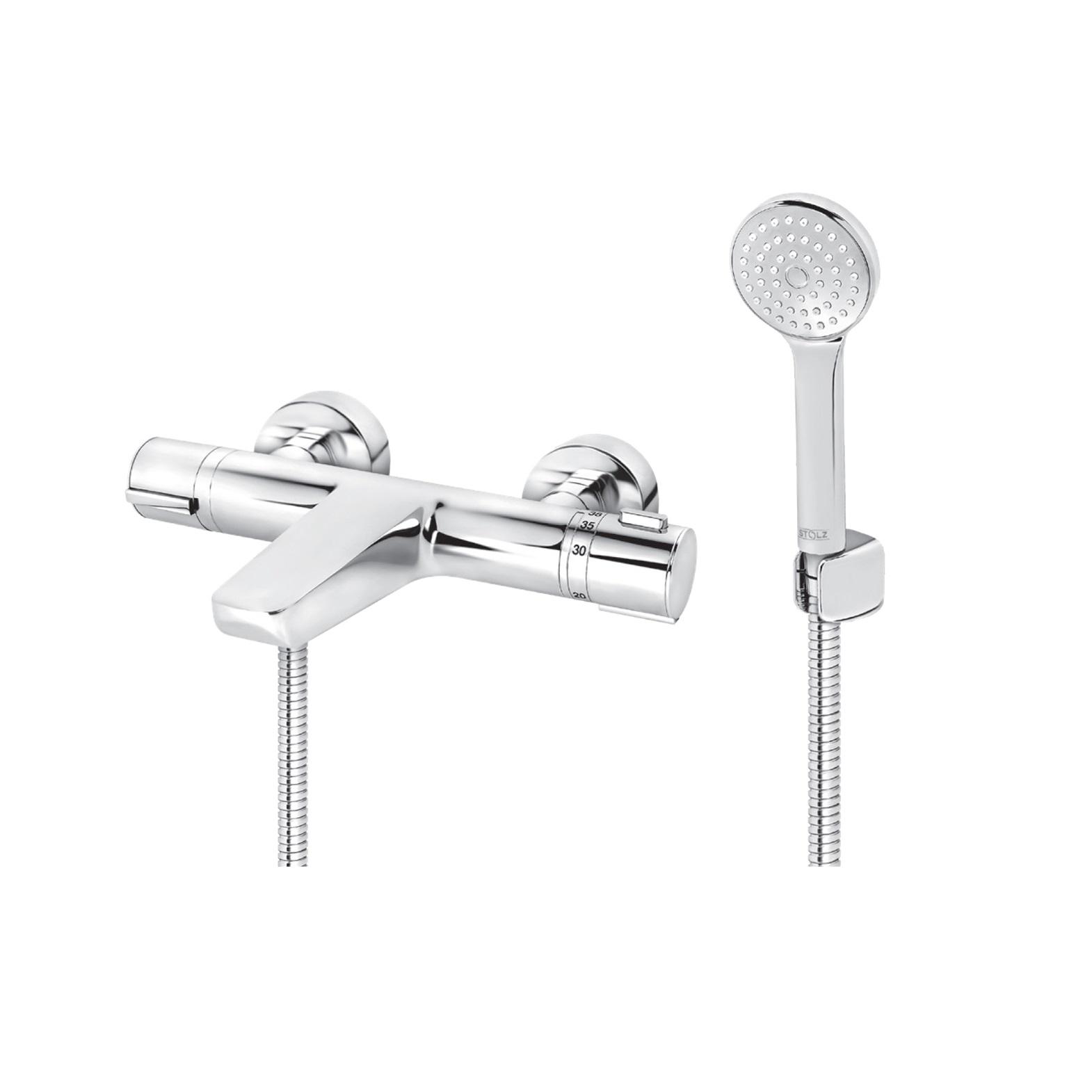 Rosan Stolz Thermo Chrome baterija (slavina) za tuš termostatska sa izlivom i ručnim tuš setom - gratis 1T33101