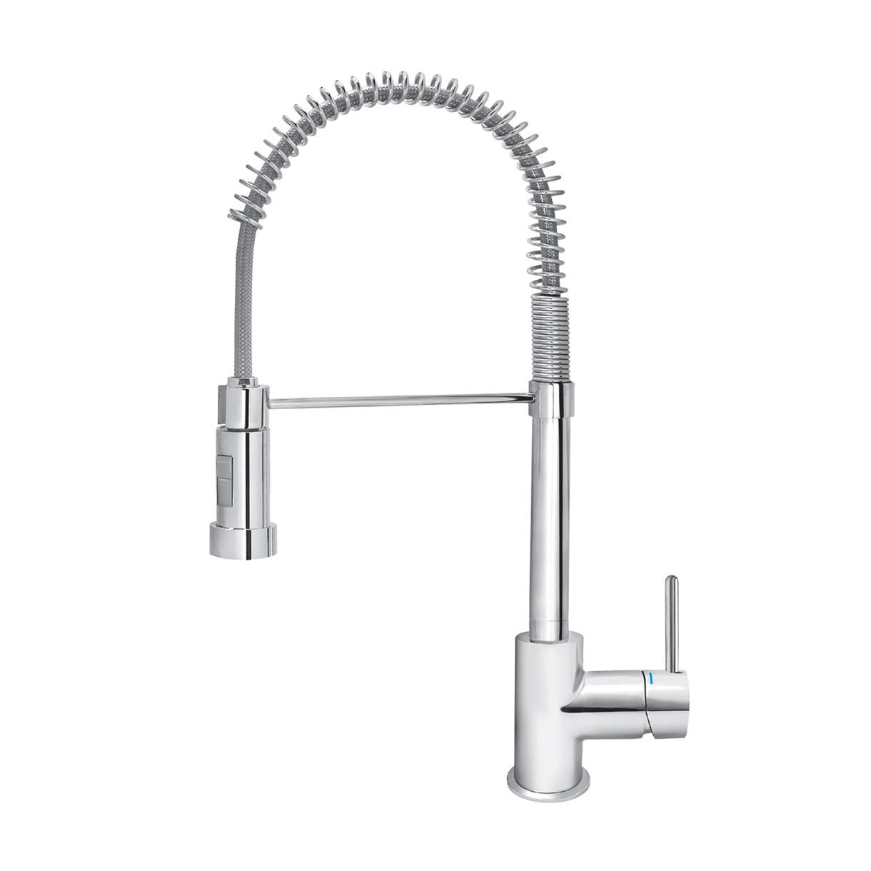 Rosan Zerro 160 Chrome baterija (slavina) za sudoperu poluprofesionalna sa fleksibilnim izlivom sa oprugom JZ38903