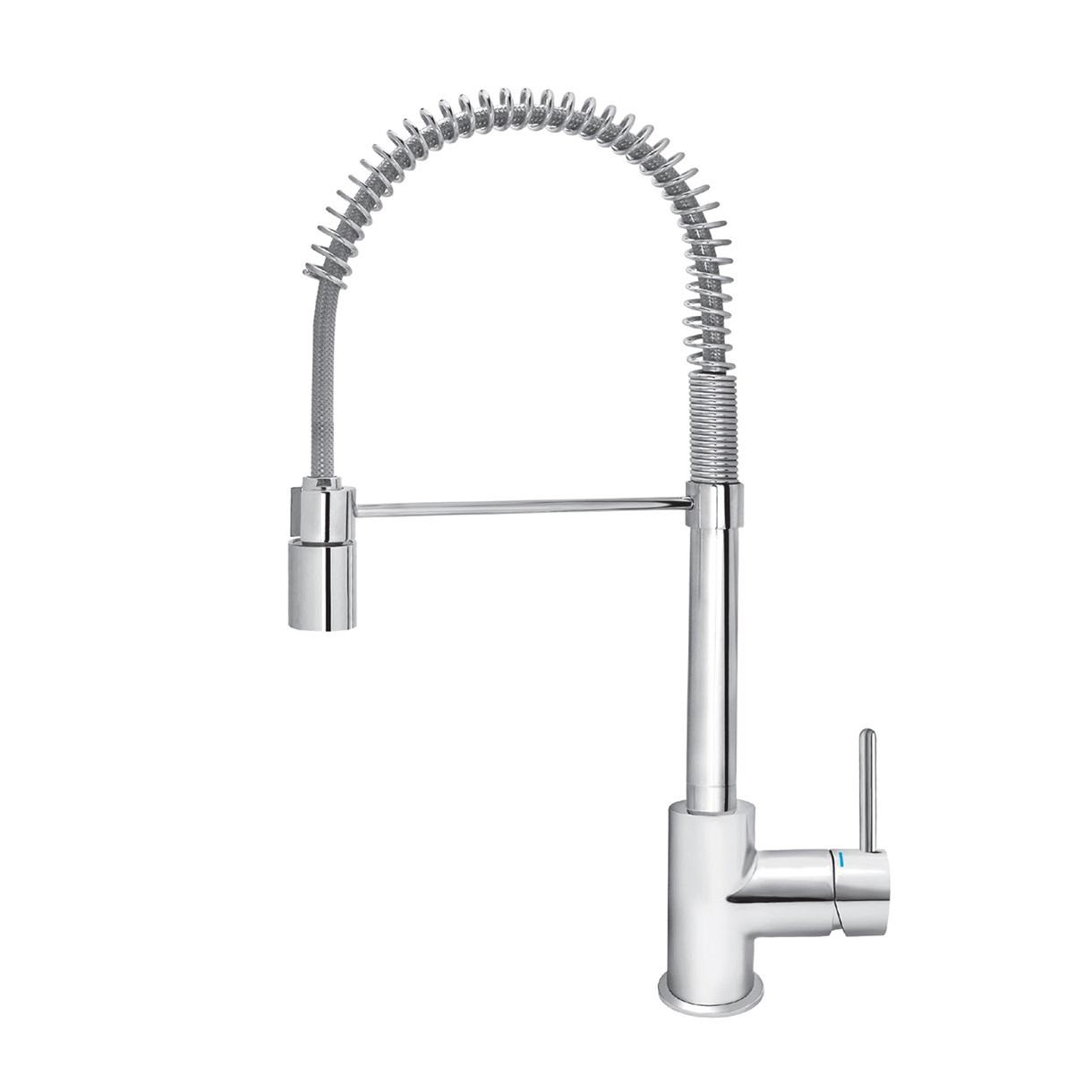 Rosan Zerro 180 Chrome baterija (slavina) za sudoperu poluprofesionalna sa fleksibilnim izlivom sa oprugom JZ38801