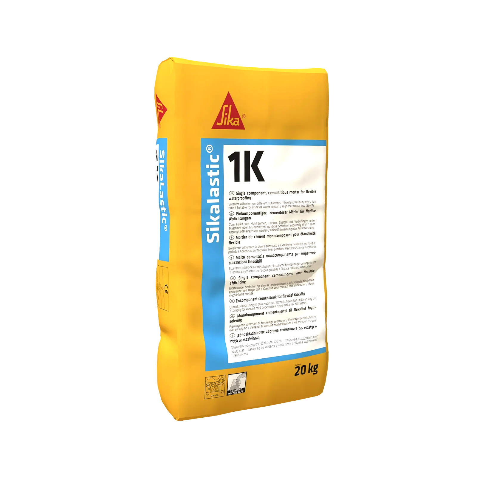 Sikalastic<sup>®</sup>-1K 20kg hidroizolacioni cementni malter jednokomponentni fleksibilni sivi za rezervoare pitke vode (1,2kg/m<sup>2</sup>/mm)