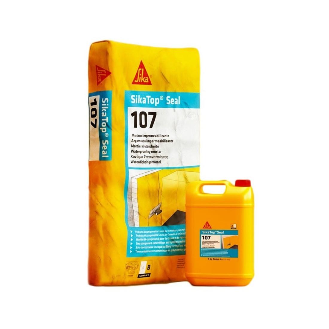 SikaTop<sup>®</sup> Seal-107 2K 25kg hidroizolacioni cementni malter dvokomponentni paropropusni sivi za rezervoare pitke vode (2kg/m<sup>2</sup>/mm)