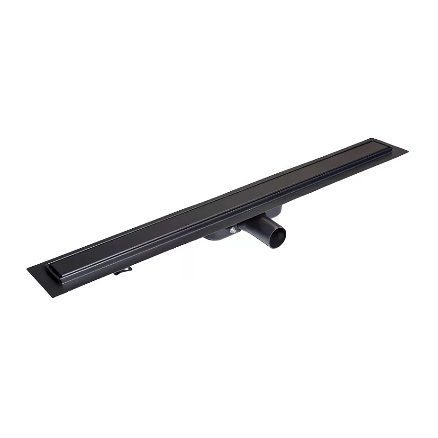 Aco ShowerDrain<sup>®</sup> C 1085 Black Solid/Massiv telo kanala sa visinom ugradnje 74mm i pokrivnom rešetkom od nerđajućeg čelika 9010.91.12