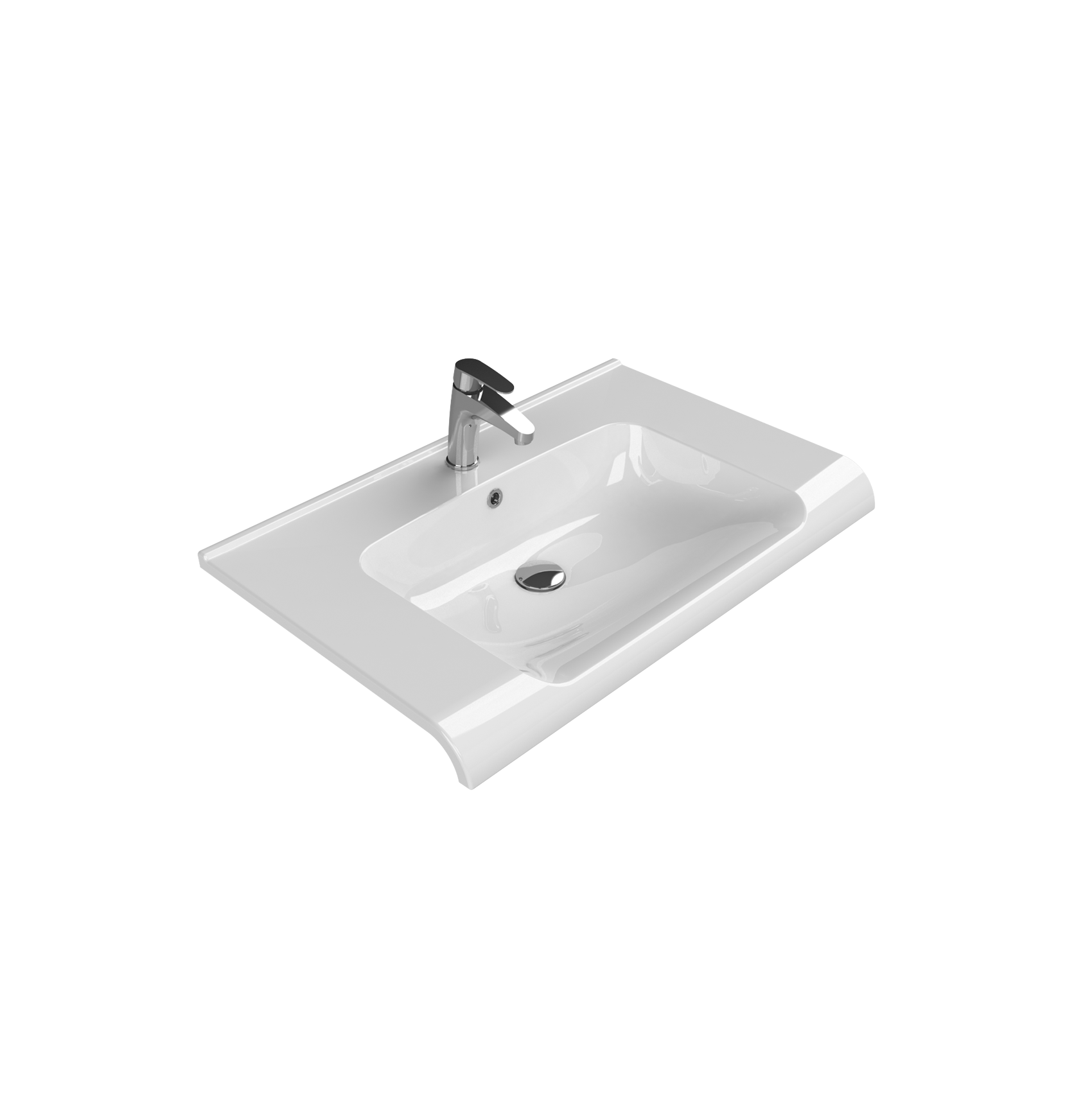 Turkuaz CeraStyle Anova White umivaonik (lavabo) 80x49,5x2 konzolni sa rupom za bateriju i prelivom 90700U