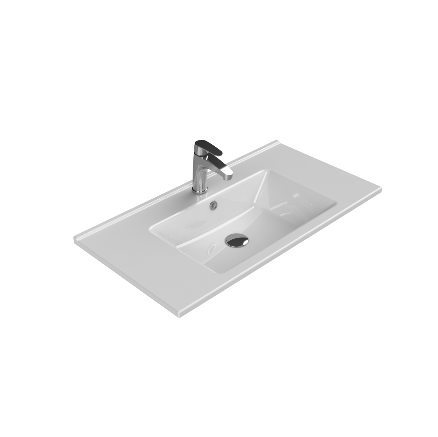 Turkuaz CeraStyle Arte White umivaonik (lavabo) 85x45,1x2,5 konzolni sa rupom za bateriju i prelivom 67500U