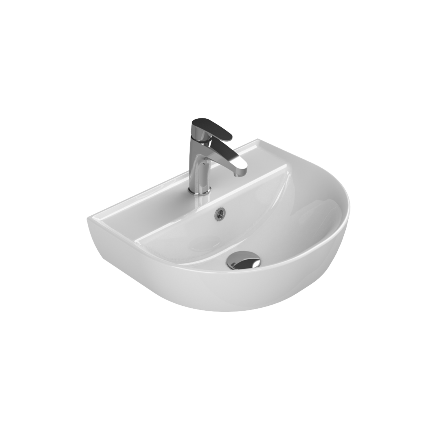 Turkuaz CeraStyle Bella White umivaonik (lavabo) 50x41x12 konzolni sa rupom za bateriju i prelivom 3200U