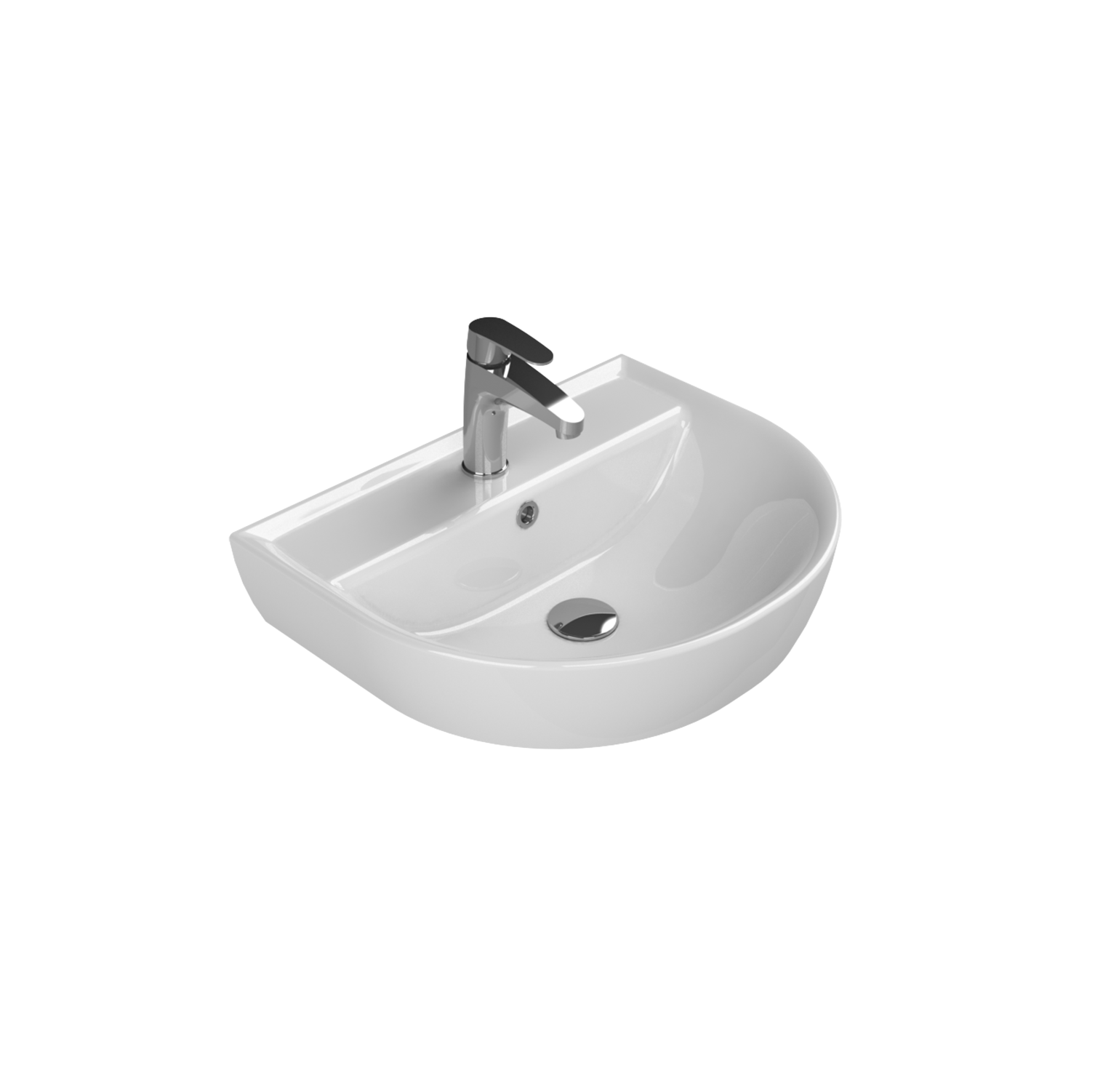 Turkuaz CeraStyle Bella White umivaonik (lavabo) 55x45x12 konzolni sa rupom za bateriju i prelivom 3300U