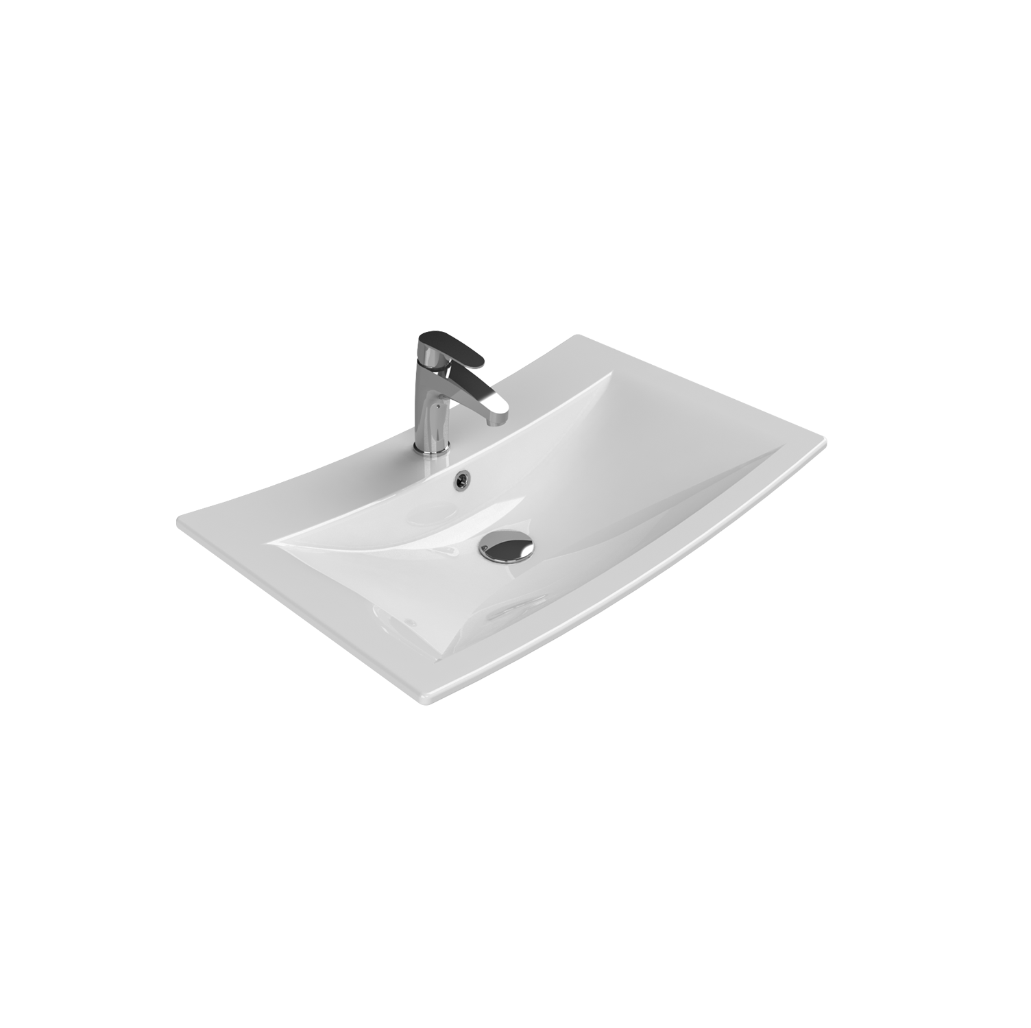Turkuaz CeraStyle Bella White umivaonik (lavabo) 71x43,9x16,5 konzolni i nadgradni sa rupom za bateriju i prelivom 74600U