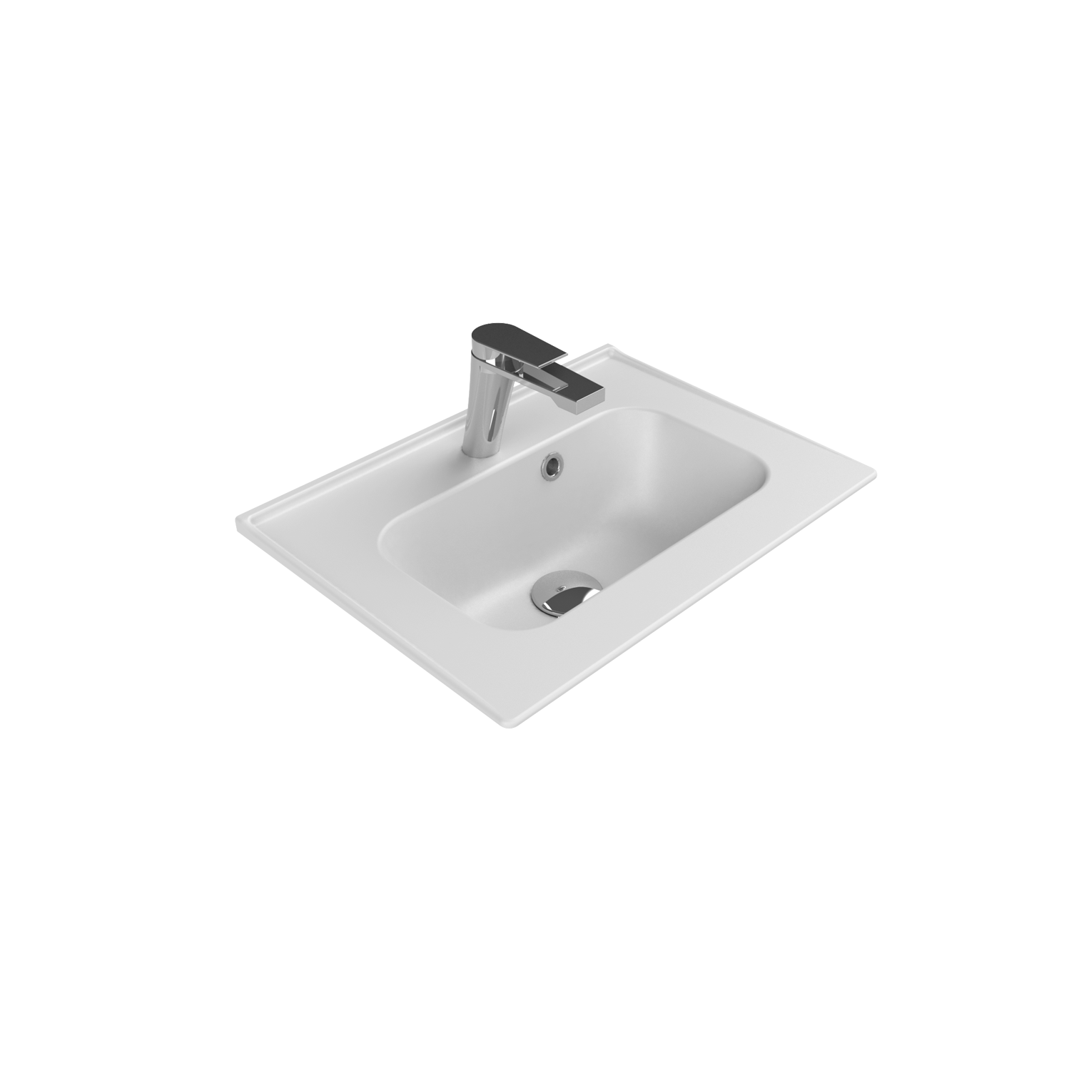 Turkuaz CeraStyle Blue White umivaonik (lavabo) 50x36,5x2,4 konzolni sa rupom za bateriju i prelivom 41900U