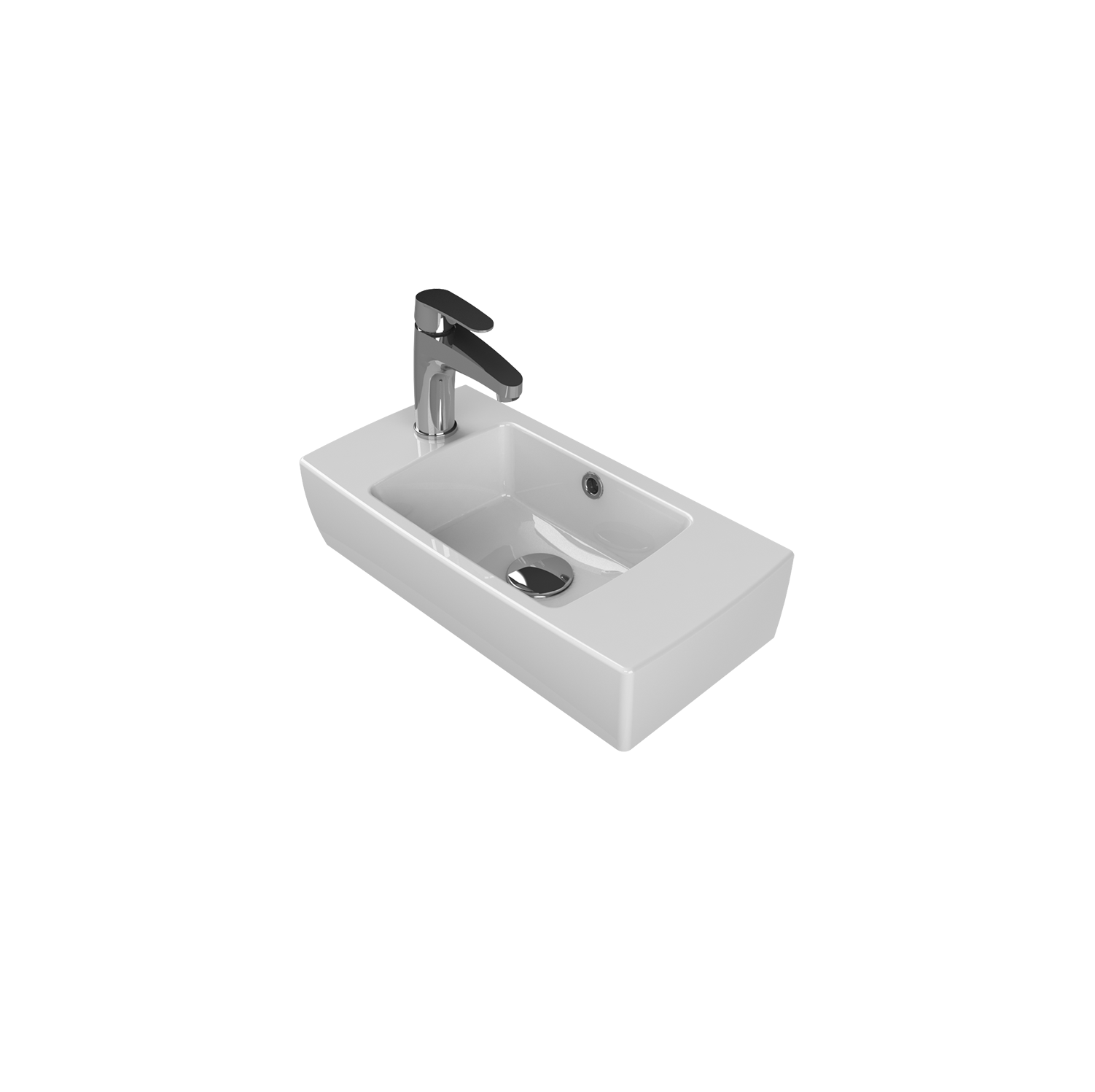 Turkuaz CeraStyle City White umivaonik (lavabo) 50x25x11,5 konzolni sa rupom za bateriju levo i prelivom 1600U