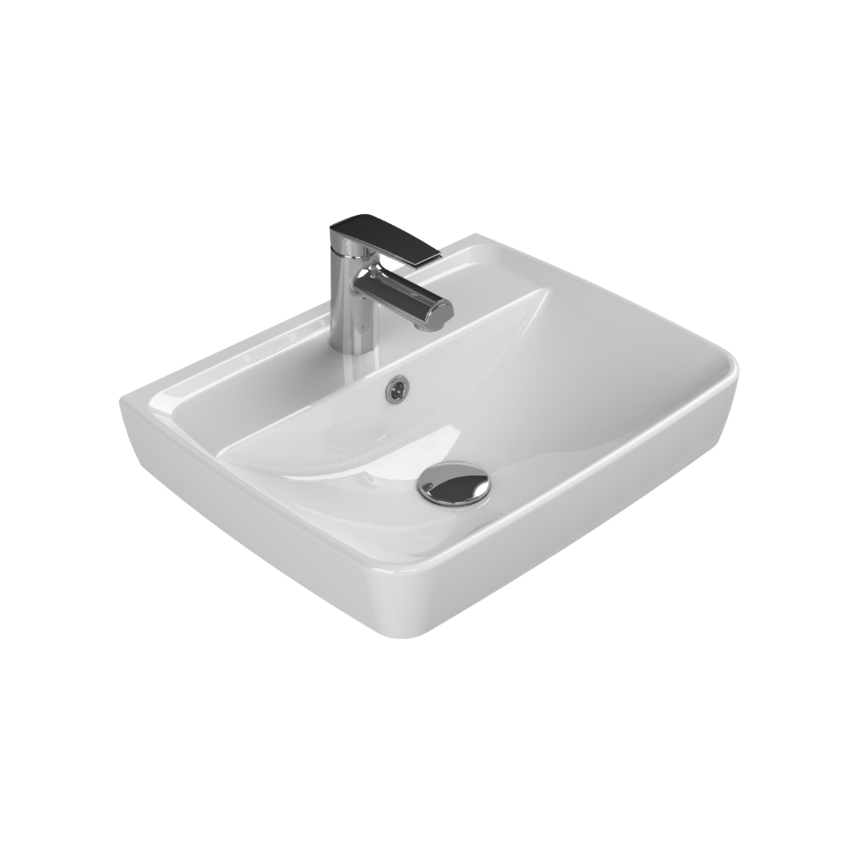 Turkuaz CeraStyle Duru White umivaonik (lavabo) 50x39,8x9 konzolni sa rupom za bateriju i prelivom 35000U
