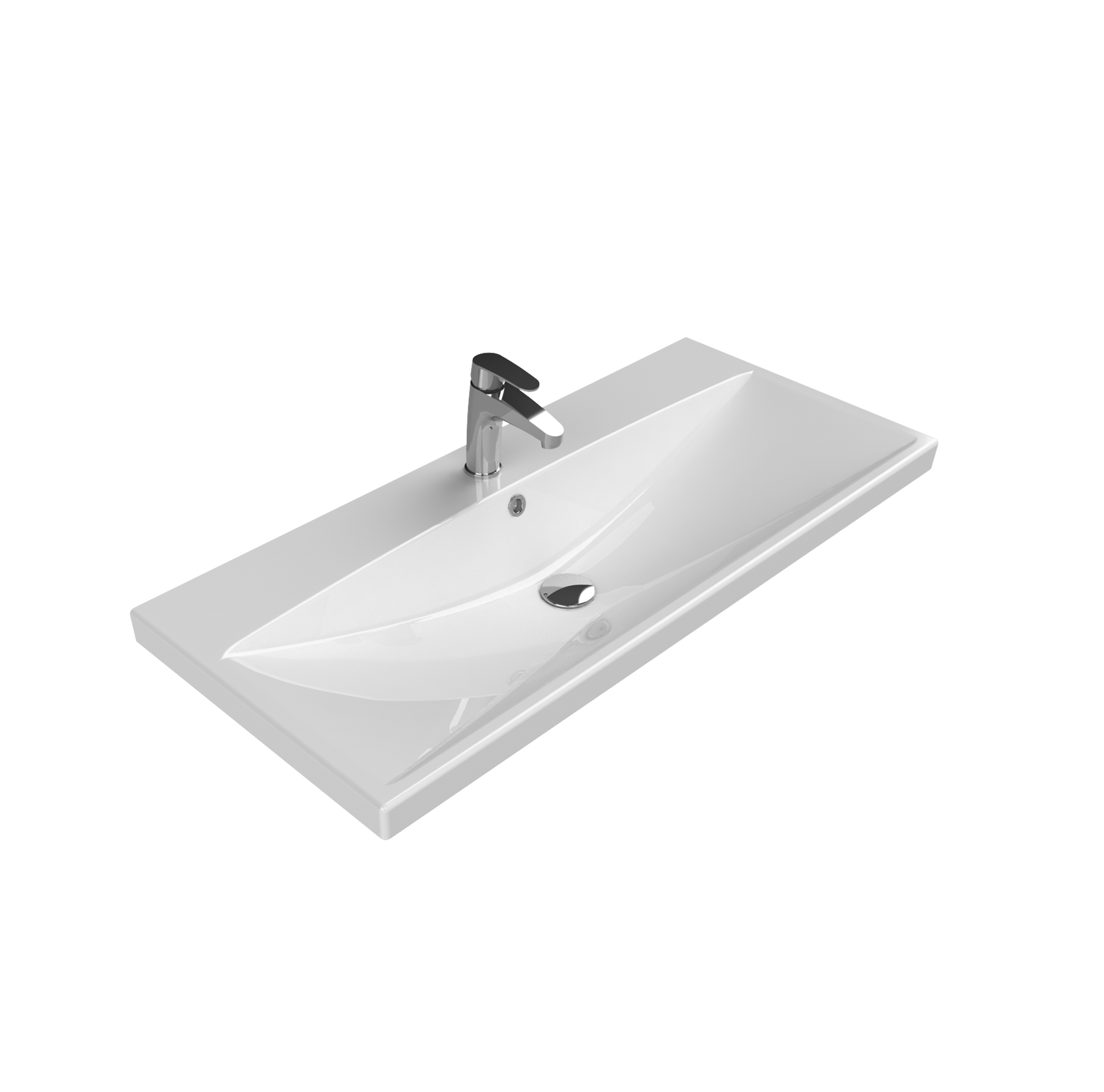 Turkuaz CeraStyle Elite White umivaonik (lavabo) 100x45x5 konzolni sa rupom za bateriju i prelivom 32400U