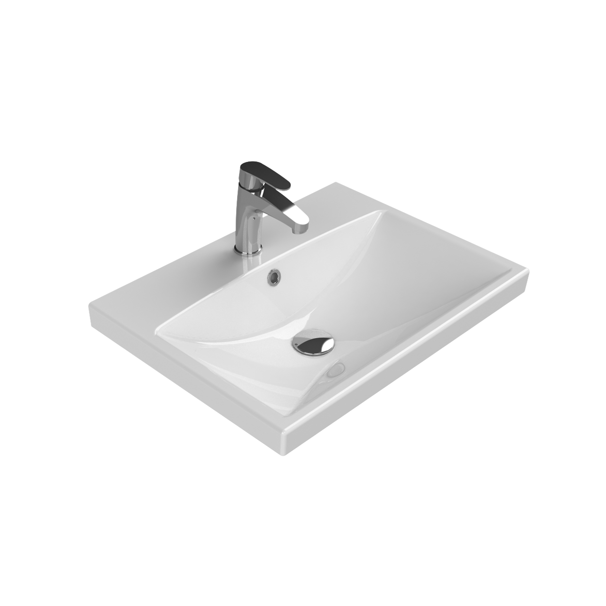 Turkuaz CeraStyle Elite White umivaonik (lavabo) 60x45x50 konzolni sa rupom za bateriju i prelivom 32000U