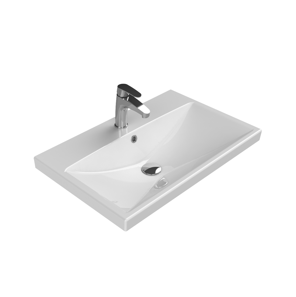 Turkuaz CeraStyle Elite White umivaonik (lavabo) 70x45x5 konzolni sa rupom za bateriju i prelivom 32100U
