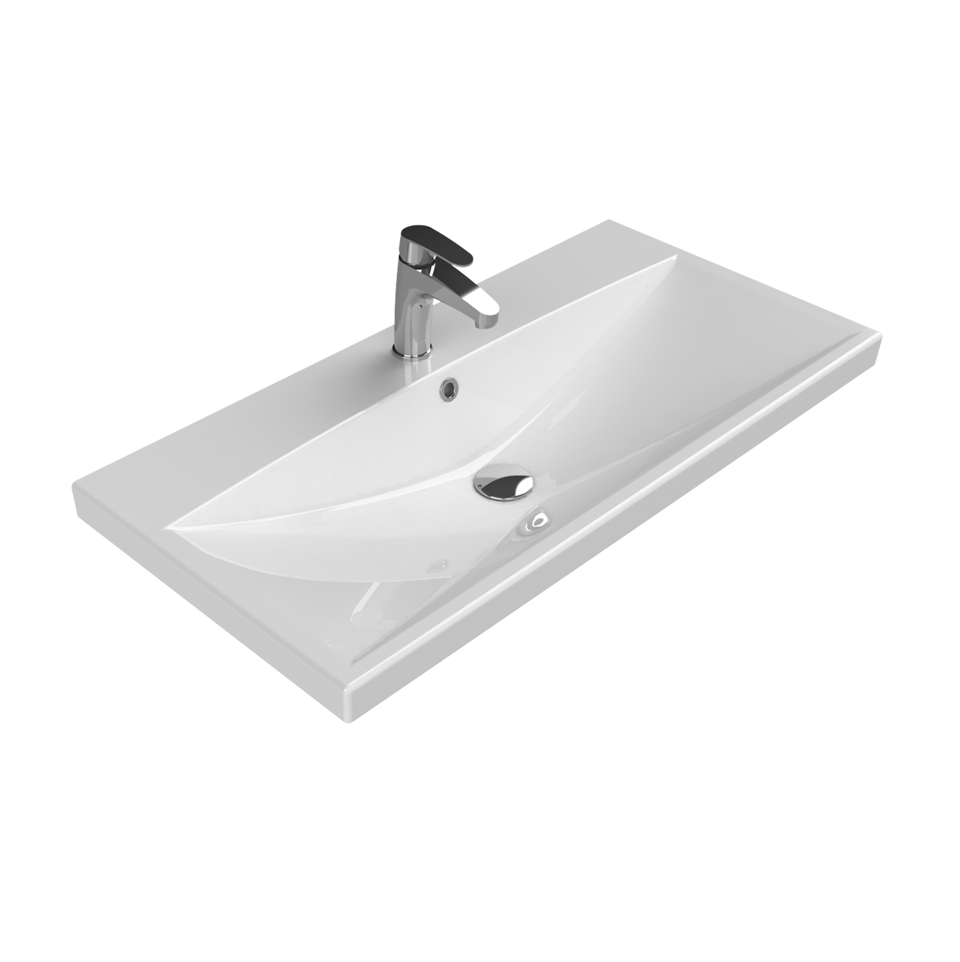 Turkuaz CeraStyle Elite White umivaonik (lavabo) 90x45x5 konzolni sa rupom za bateriju i prelivom 32300U