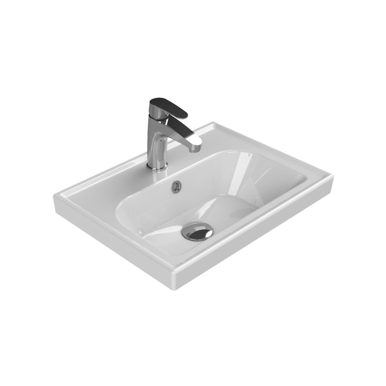 Turkuaz CeraStyle Frame White umivaonik (lavabo) 50x38x5 konzolni sa rupom za bateriju i prelivom 30900U
