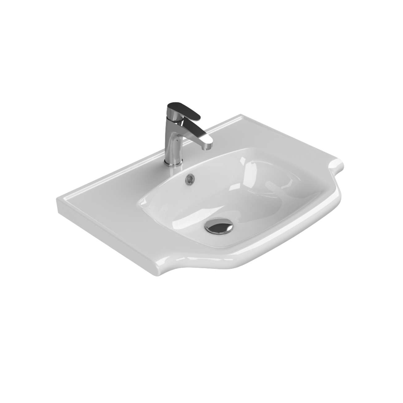 Turkuaz CeraStyle New Classic White umivaonik (lavabo) 65x48x5 konzolni sa rupom za bateriju i prelivom 81000U