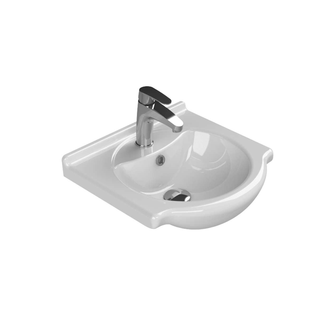 Turkuaz CeraStyle Nil White umivaonik (lavabo) 45x43x4,5 konzolni sa rupom za bateriju i prelivom 66200U