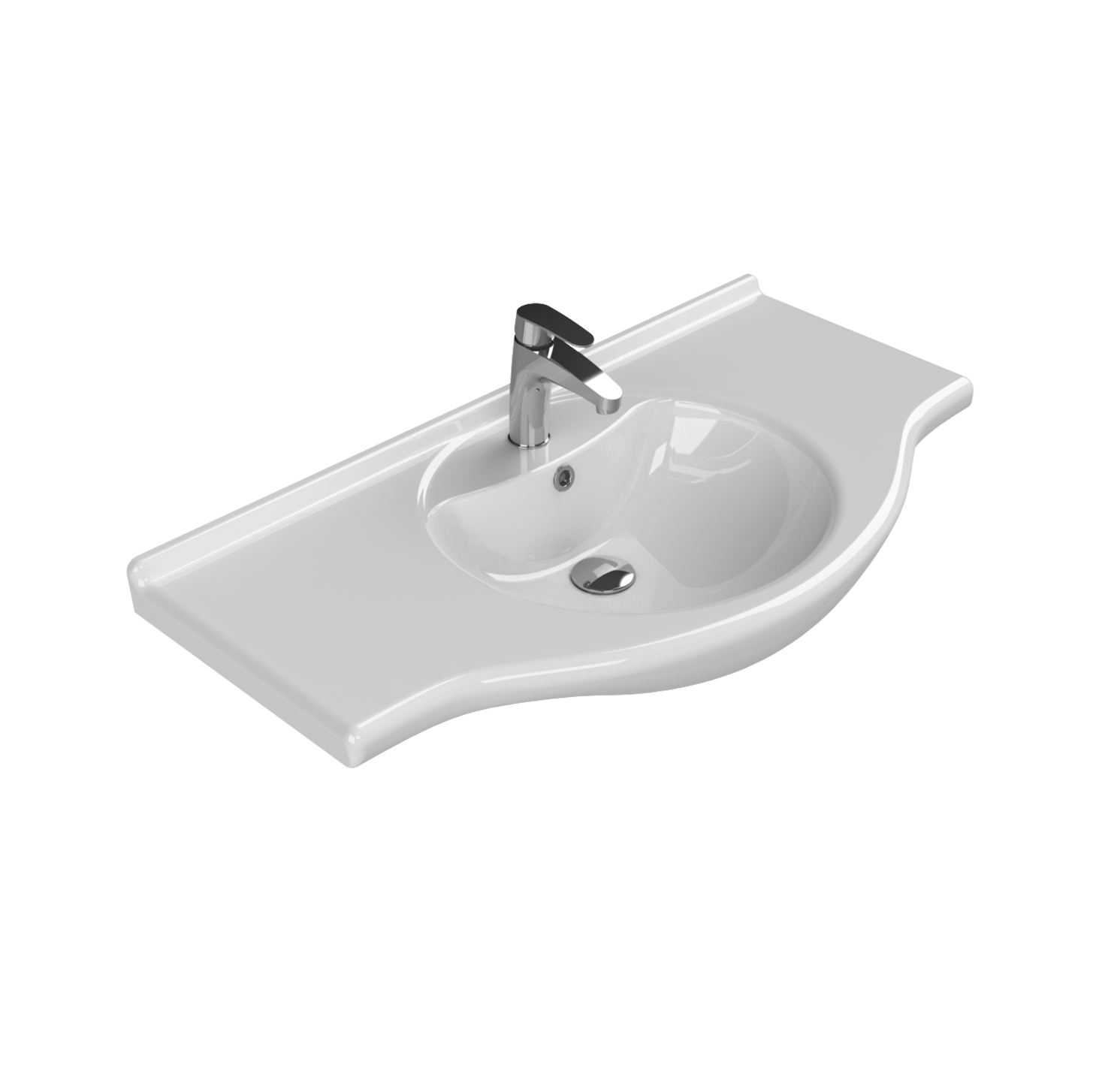 Turkuaz CeraStyle Nil White umivaonik (lavabo) 95,5x50x5 konzolni sa rupom za bateriju i prelivom 66600U