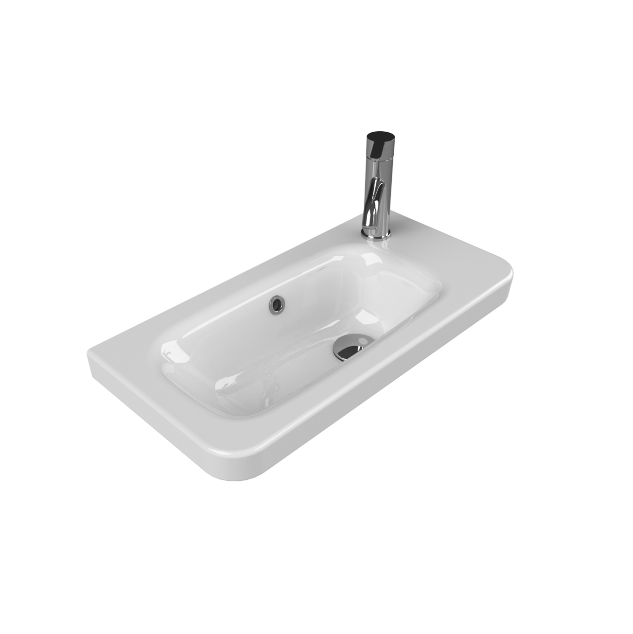 Turkuaz CeraStyle Noura White umivaonik (lavabo) 60x30x5 konzolni sa rupom za bateriju desno i prelivom 33000U