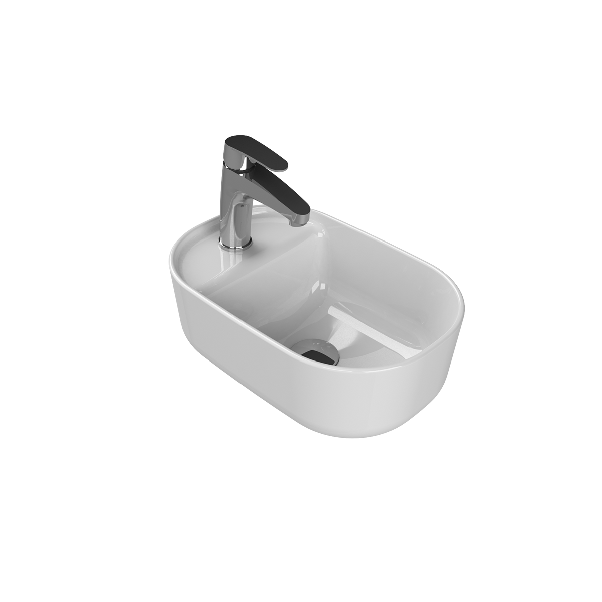 Turkuaz CeraStyle Noura White umivaonik (lavabo) 41,6x28,1 nadgradni sa rupom za slavinu 7700U