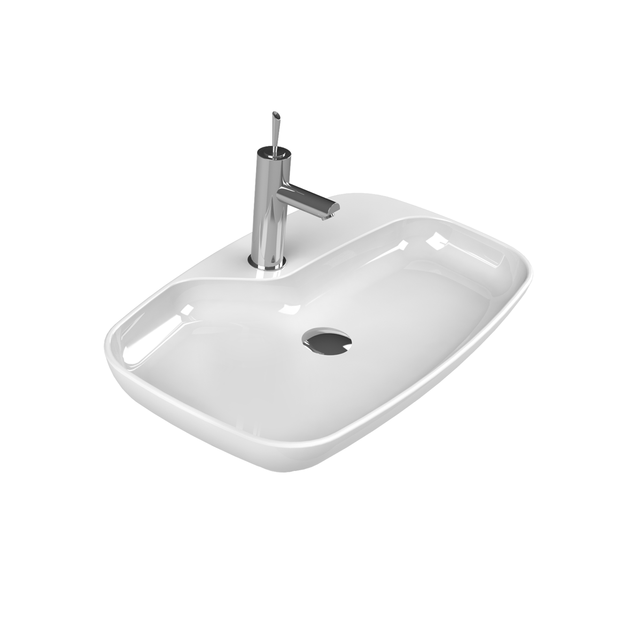 Turkuaz CeraStyle Nova White umivaonik (lavabo) 70x43x9 nadgradni sa rupom za bateriju 74400U