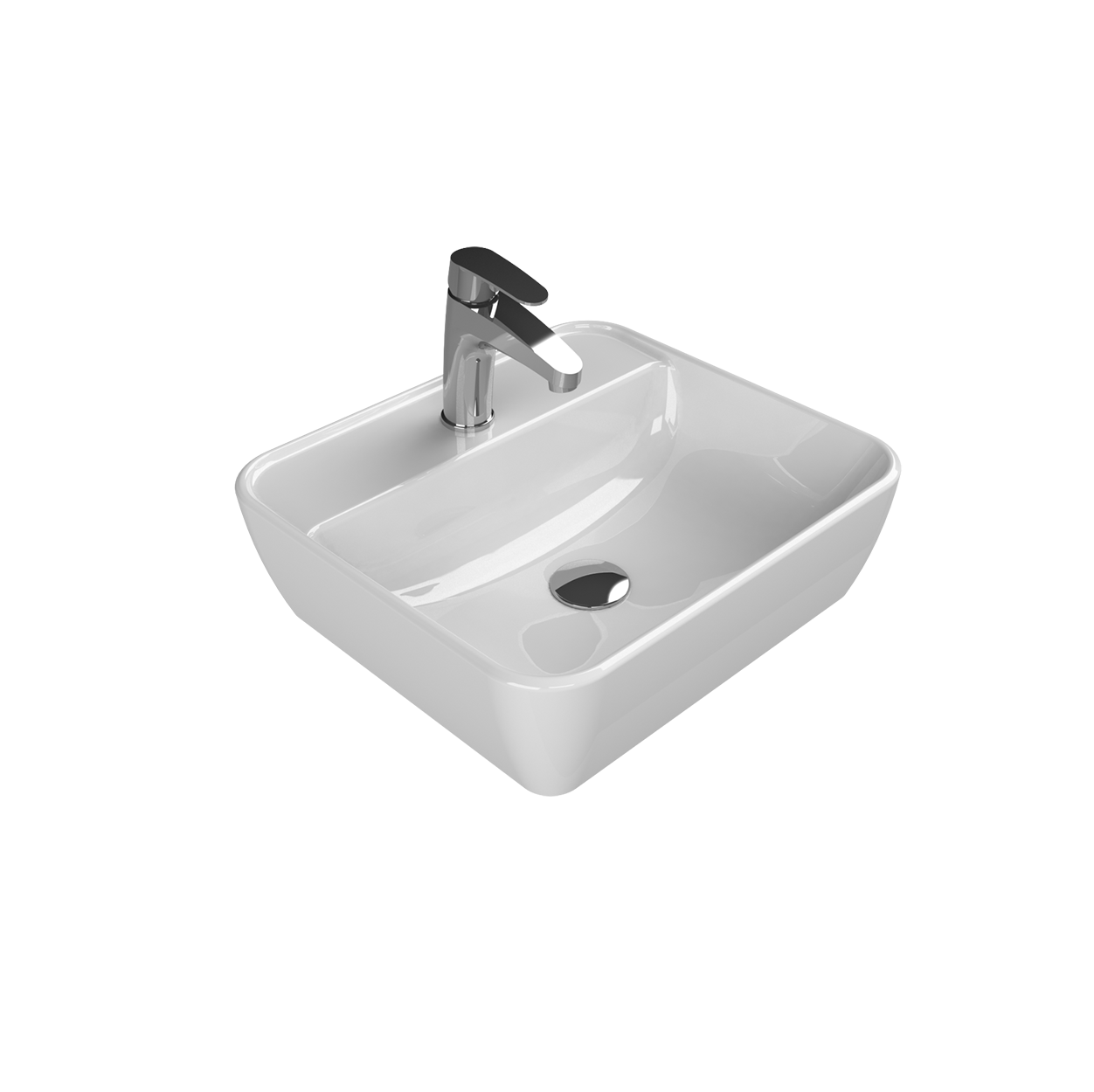 Turkuaz CeraStyle One White umivaonik (lavabo) 46x42x14 nadgradni sa rupom za bateriju četvrtasti 76300U