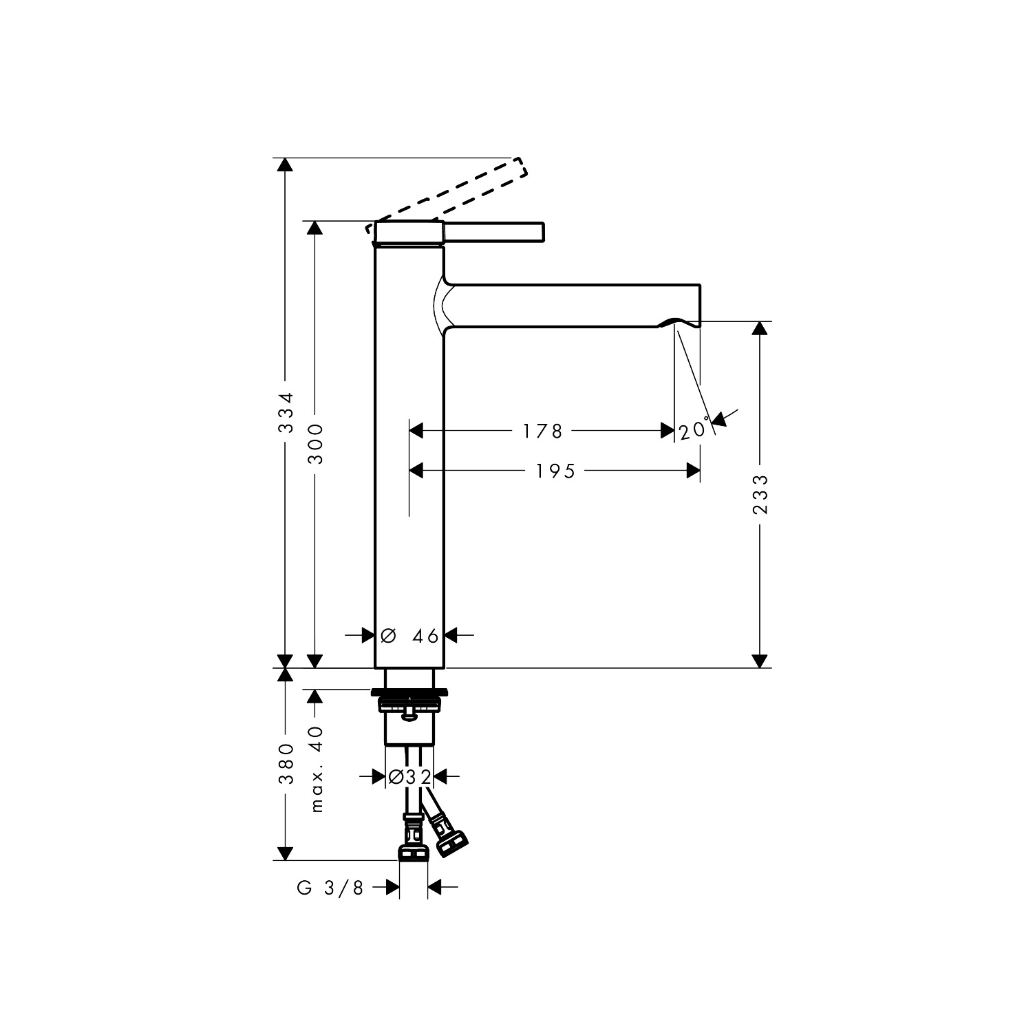 Hansgrohe Zesis S CoolStart 230 Chrome baterija (slavina) za umivaonik sa odlivnim ventilom sifona push-open 74732000