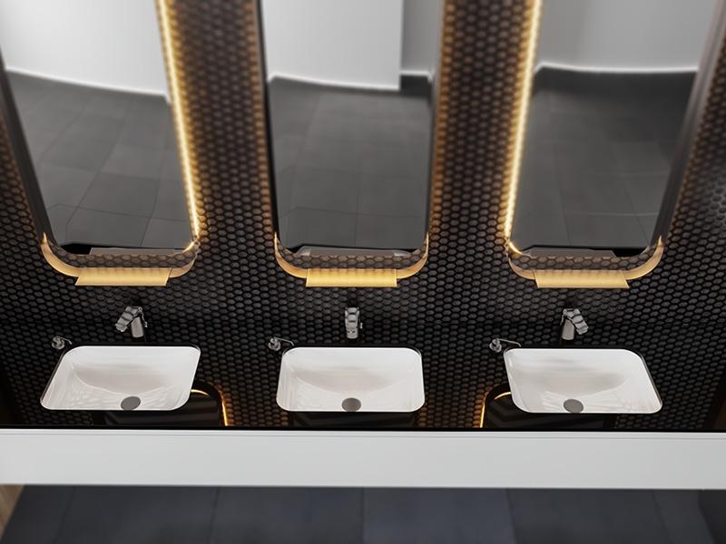 Turkuaz CeraStyle City White umivaonik (lavabo) 55,5x40,5x16 podgradni sa prelivom četvrtasti 70400