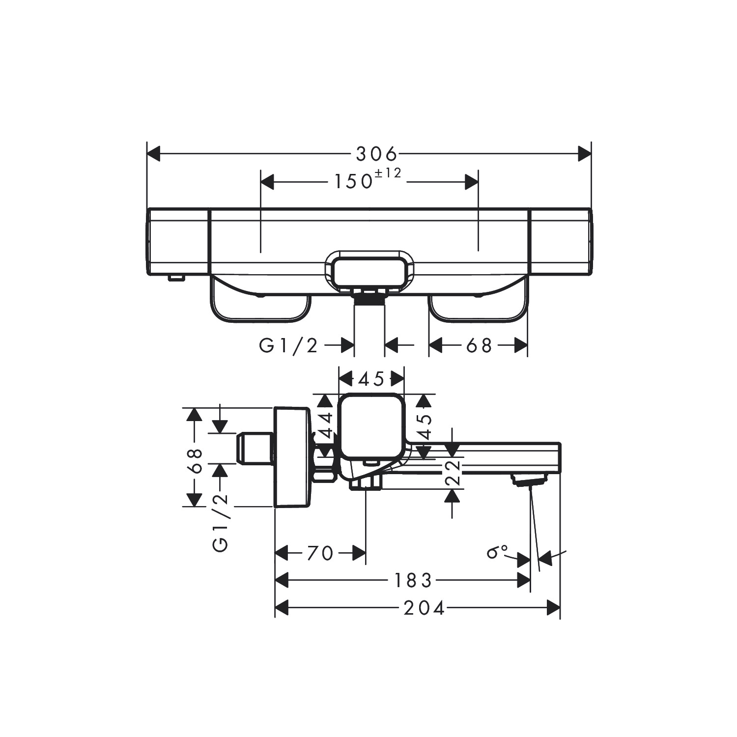 Hansgrohe Ecostat E Chrome baterija (slavina) za tuš termostatska 15774000
