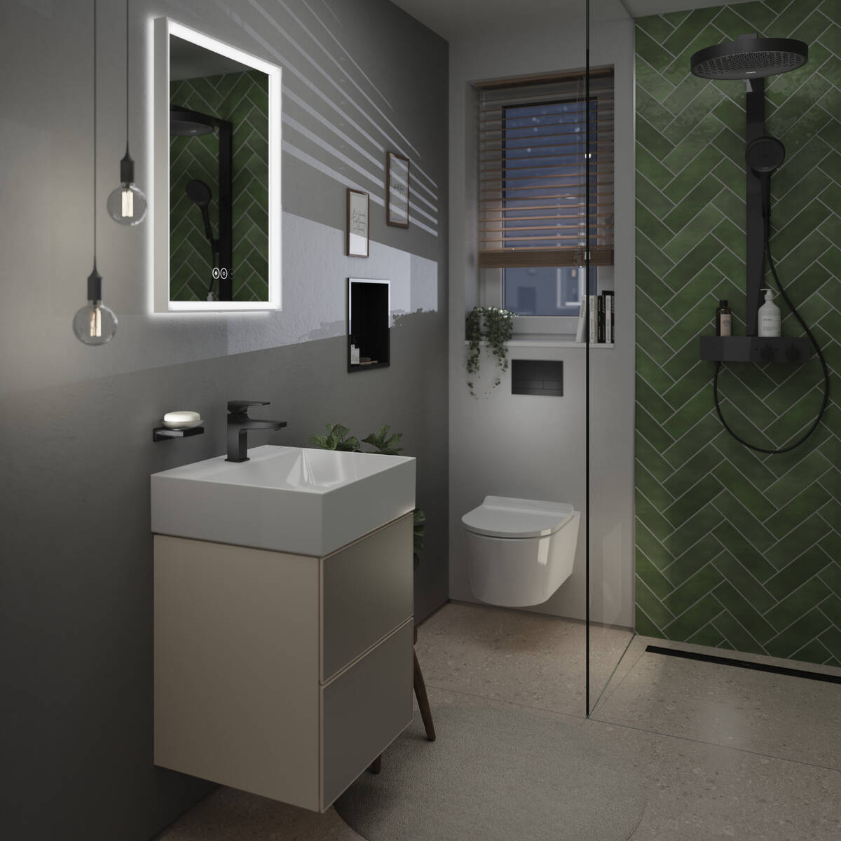Hansgrohe Metropol 100 Matt Black Air Power EcoSmart baterija (slavina) za umivaonik sa odlivnim ventilom sifona push-open metalnim 32500670