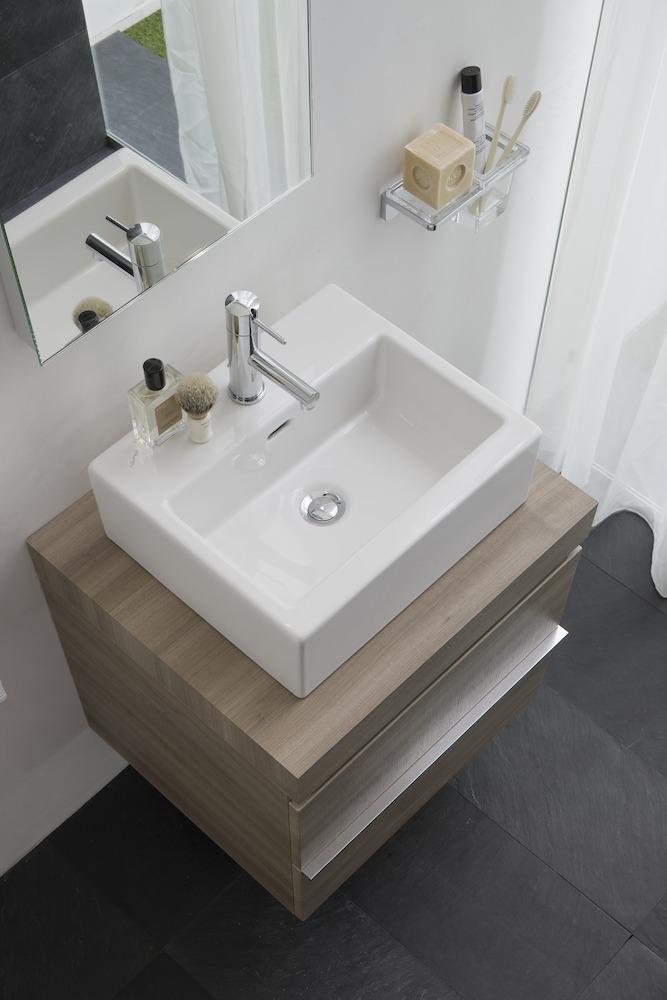Laufen Living City White umivaonik (lavabo) 60x46x14 konzolni i nadgradni sa rupom za bateriju i prelivom 8.1743.4.000.104.1
