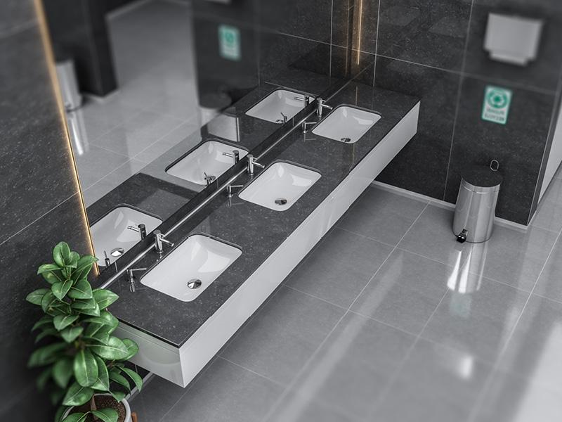 Turkuaz CeraStyle City White umivaonik (lavabo) 55,5x40,5x16 podgradni sa prelivom četvrtasti 70400