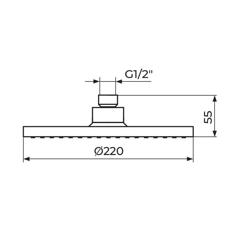 Rosan One 220 Chrome nadglavni tuš okrugli PTRUSP8