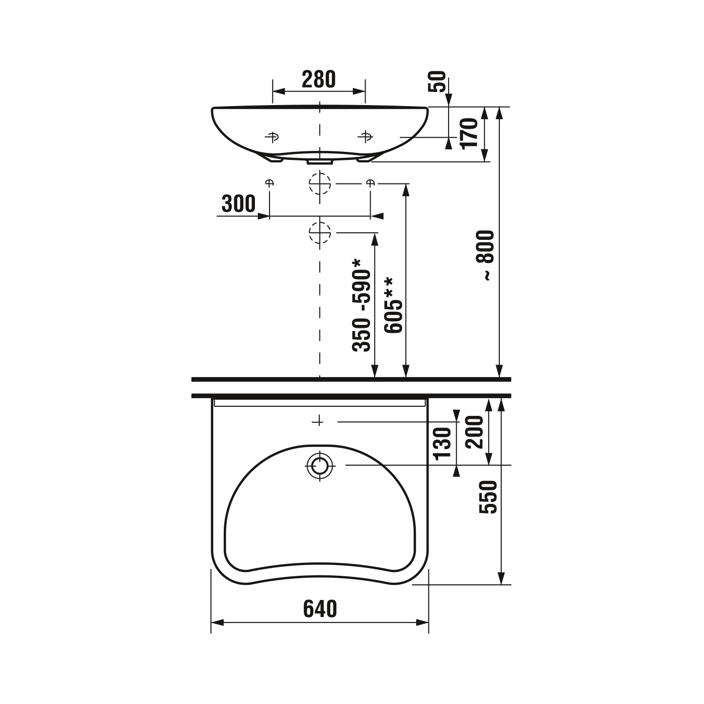 Jika Mio White umivaonik (lavabo) 64x55x17 konzolni za osobe sa invaliditetom sa rupom za bateriju 8.1371.4.000.104.1