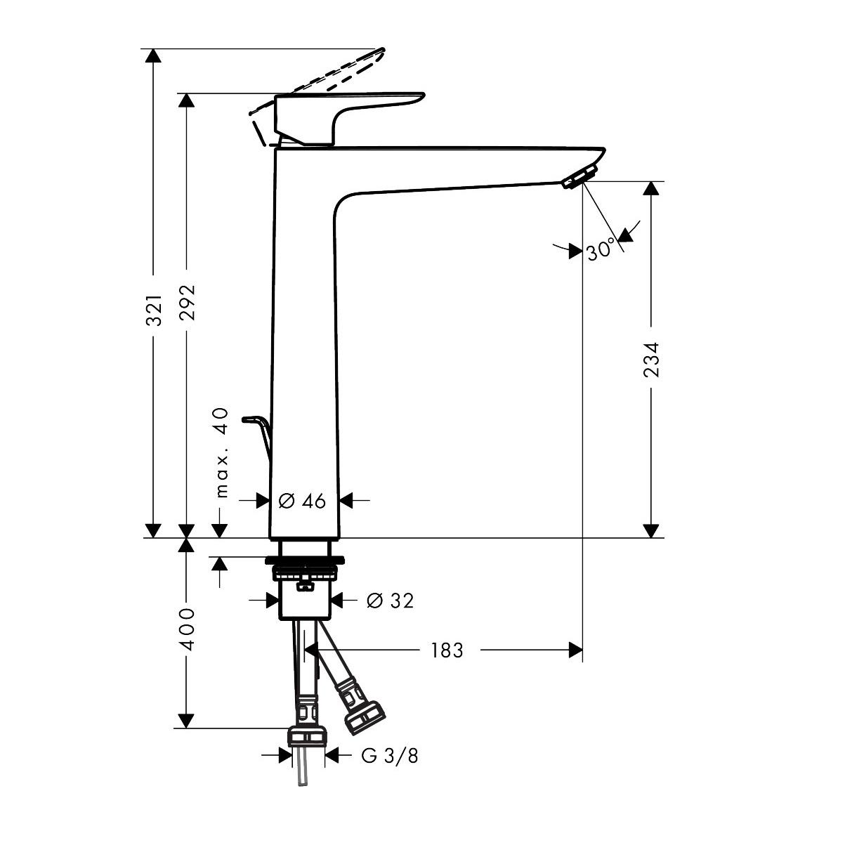 Hansgrohe Talis E 240 Brushed Bronze baterija (slavina) za umivaonik sa odlivnim ventilom sifona pop-up 71716140