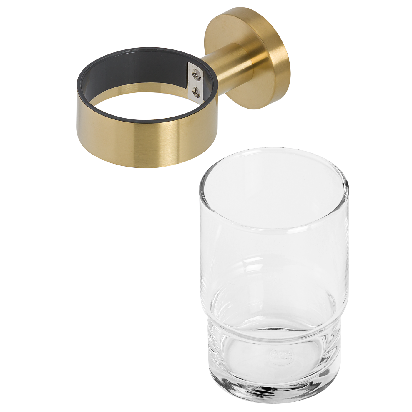 Geesa Nemox Brushed Gold držač čaše i čaša 916502-07