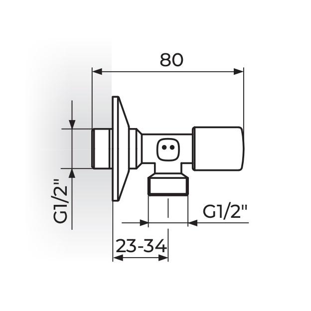 Rosan Armor Chrome ek ventil ugaoni 1/2x1/2
