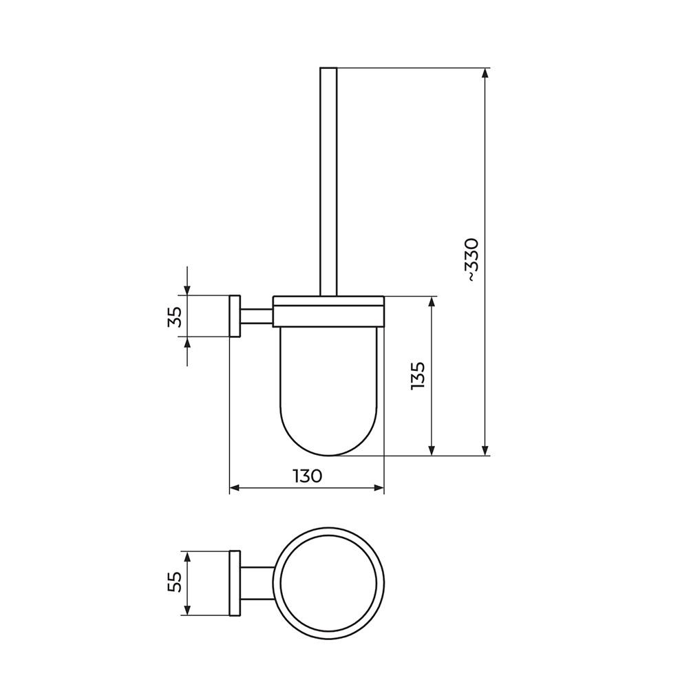 Rosan Mistique Chrome WC šetka sa zidnim držačem M908