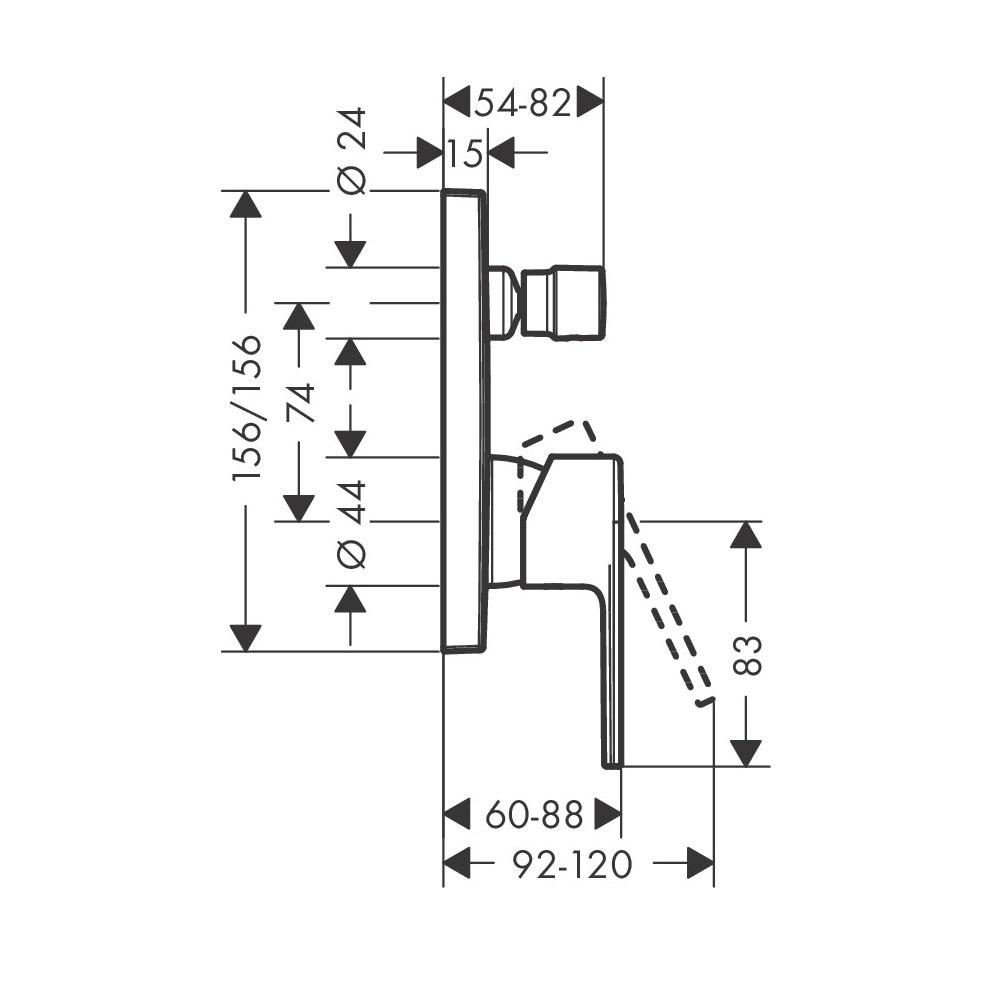 Hansgrohe Vernis Shape Chrome mešač sa prebacivačem sa 2 funkcije 71468000