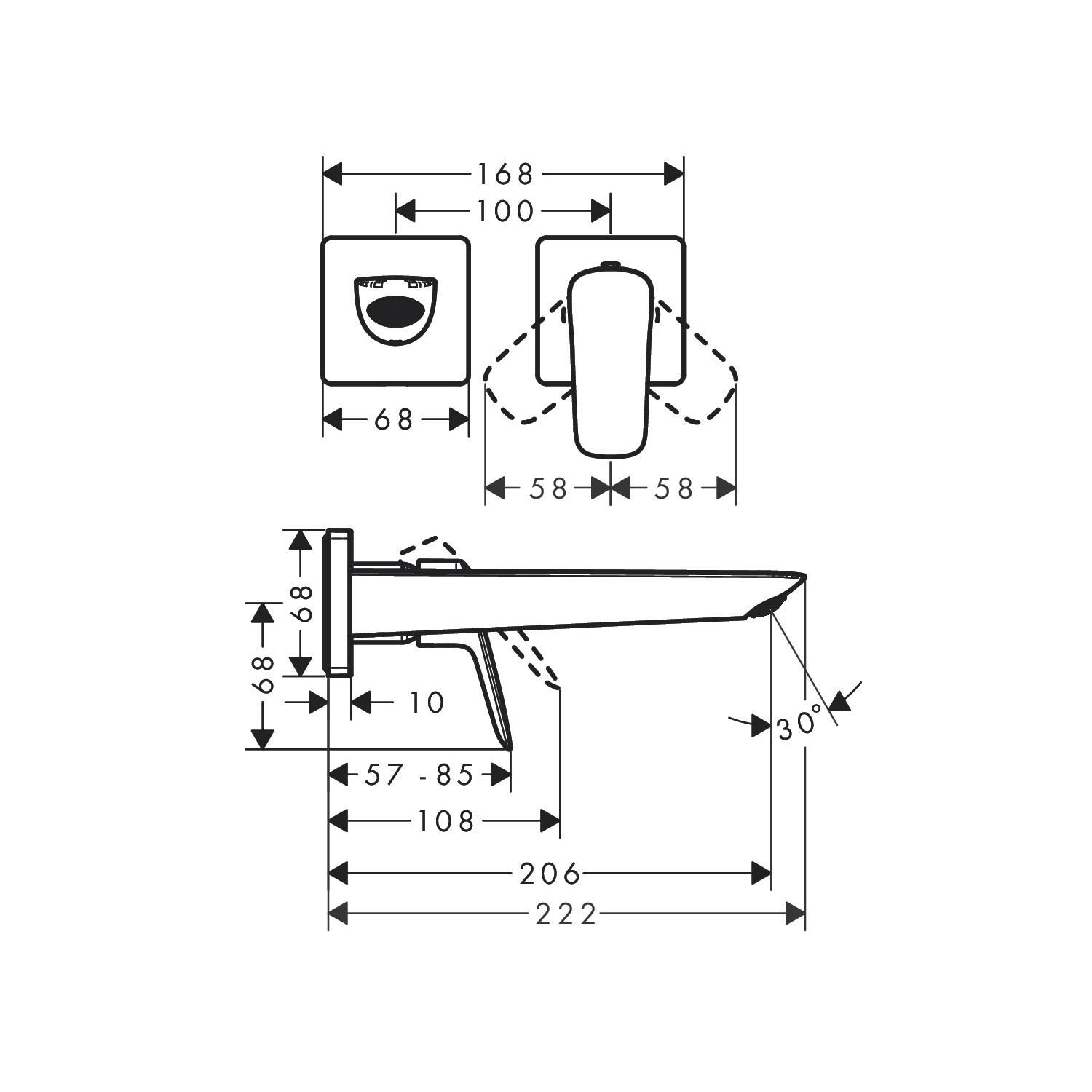 Hansgrohe Logis Fine 205 Chrome uzidna baterija (slavina) za umivaonik sa odlivnim ventilom sifona nezatvorivim 71256000