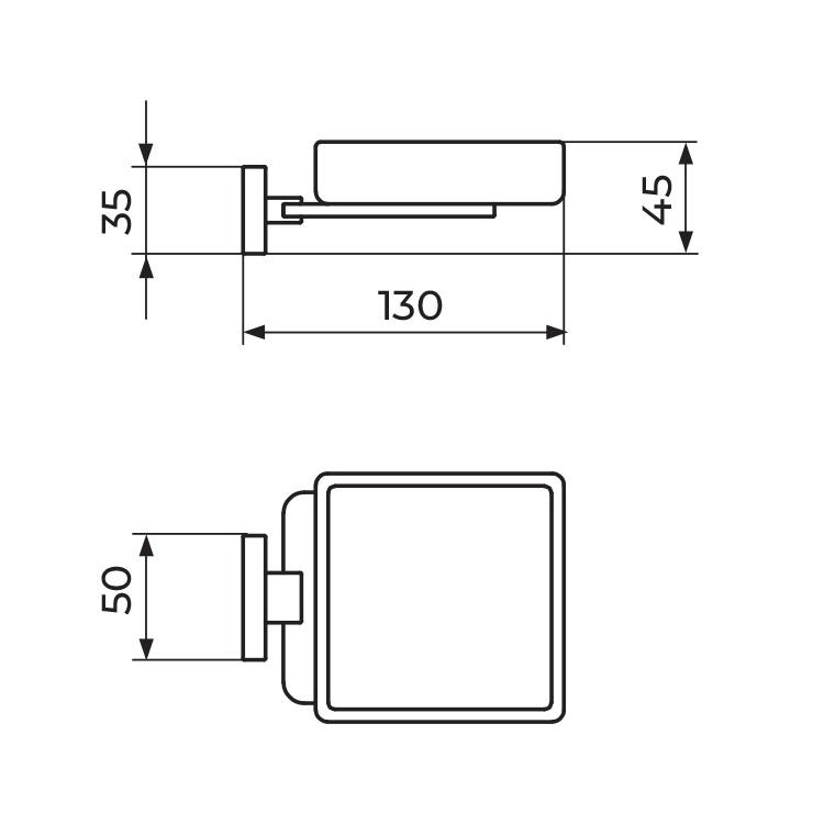 Rosan Quadro Chrome držač sapuna četvrtasti JQ907