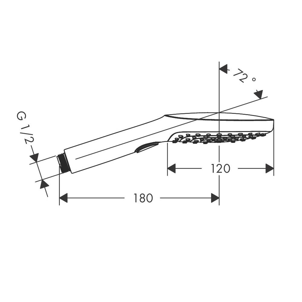 Hansgrohe Raindance Select E  120 Matt Black ručni tuš sa 3 vrste mlaza 26520670